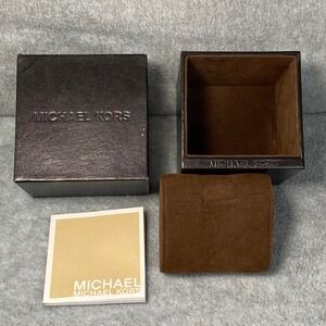 Michael Kors Watch Box Brown Pillow Replacement Storage NO WATCH INCLUDED *FLAW
